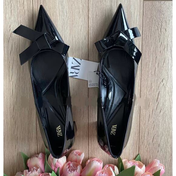 ZARA Faux Patent Leather Heels NWT LAST ONE!!! - Picture 1 of 16
